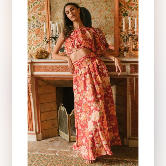 NWT Posse Raquel linen set - maxi skirt + top - size S - Picture 3 of 9